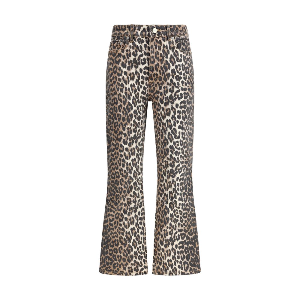 Ganni Animal Print Flare Pants