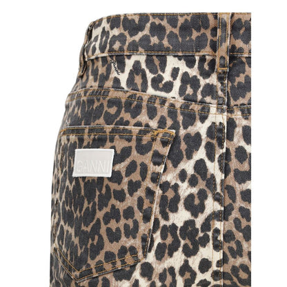 Ganni Animal Print Flare Pants