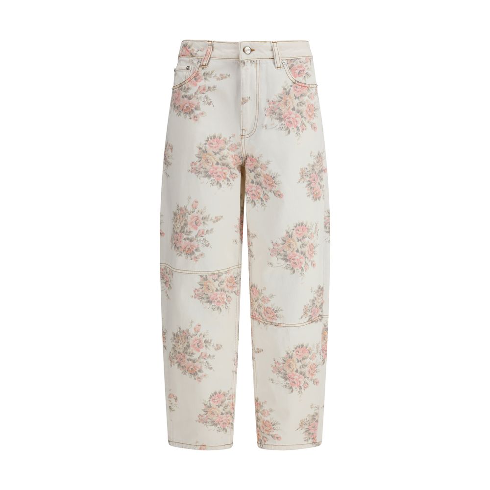 Ganni Stary Floral-Print Jeans