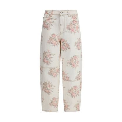 Ganni Stary Floral-Print Jeans