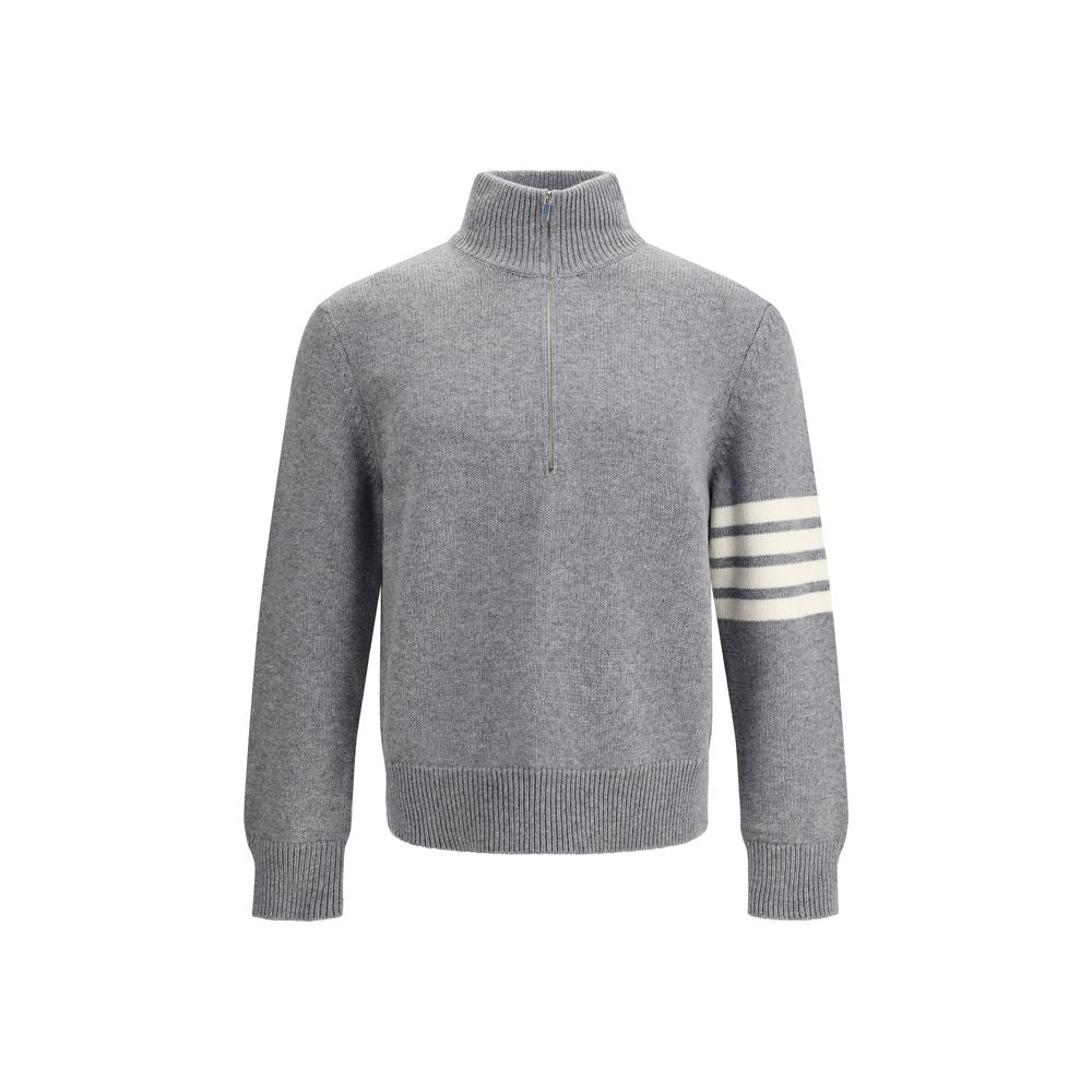 Thom Browne Elegant Sweater with Half-Zip Detail
