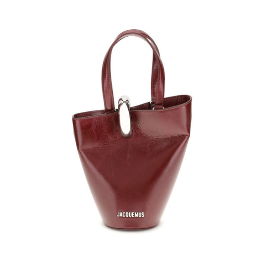 Jacquemus Red Leather Asymmetric The Bambola Bucket Bag