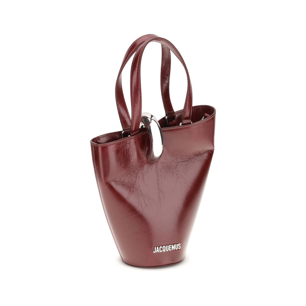 Jacquemus Red Leather Asymmetric The Bambola Bucket Bag