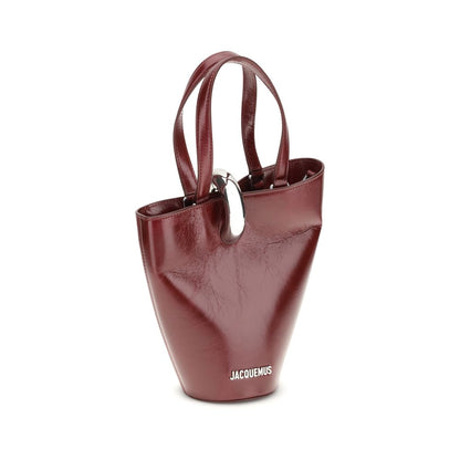 Jacquemus Red Leather Asymmetric The Bambola Bucket Bag