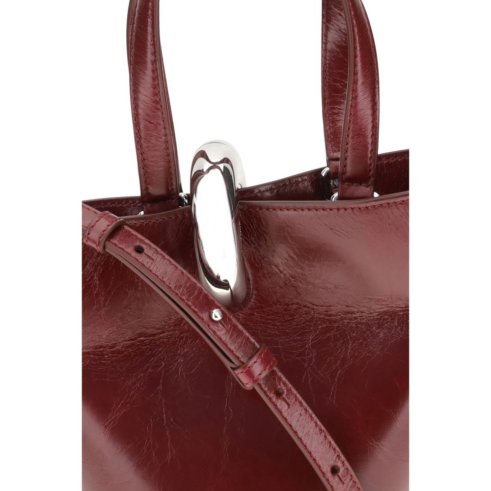 Jacquemus Red Leather Asymmetric The Bambola Bucket Bag