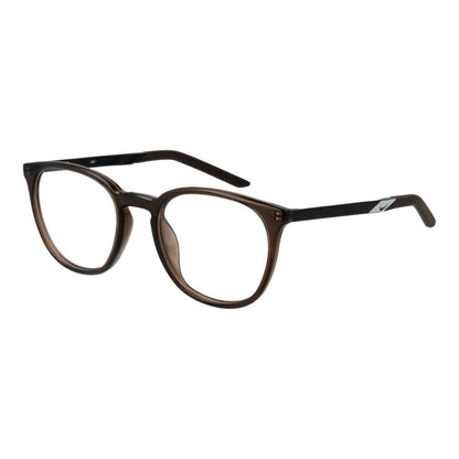 Nike Beige Unisex Optical Frames – Round Full-Rim Design, 51mm