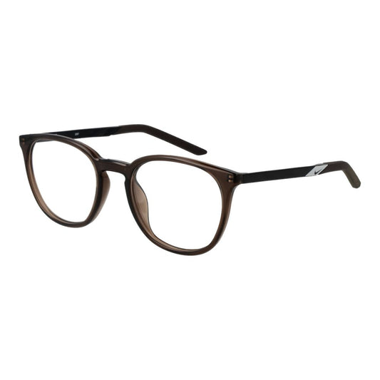 Nike Beige Unisex Optical Frames – Round Full-Rim Design, 51mm