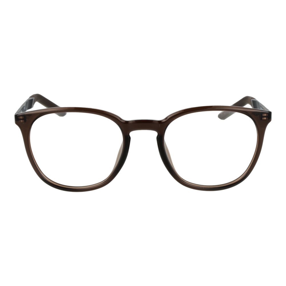 Nike Beige Unisex Optical Frames – Round Full-Rim Design, 51mm