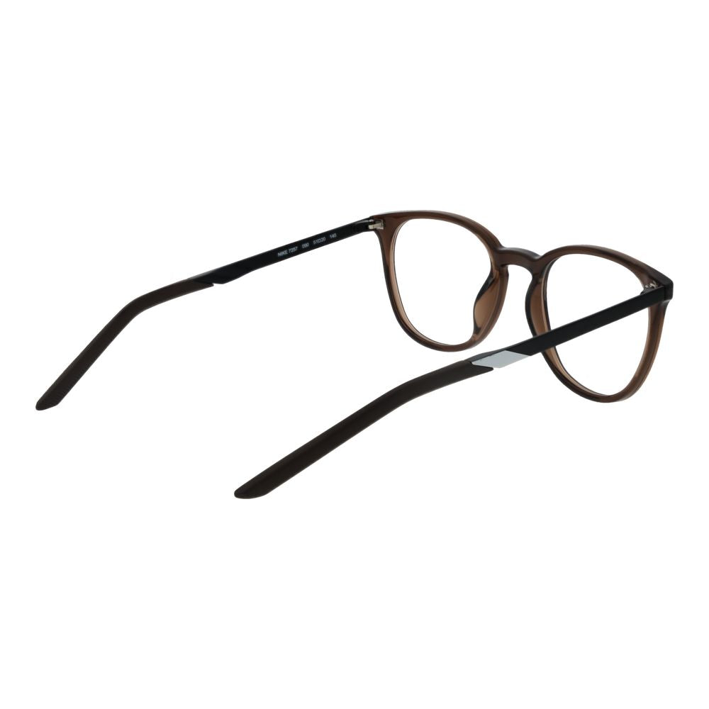 Nike Beige Unisex Optical Frames – Round Full-Rim Design, 51mm