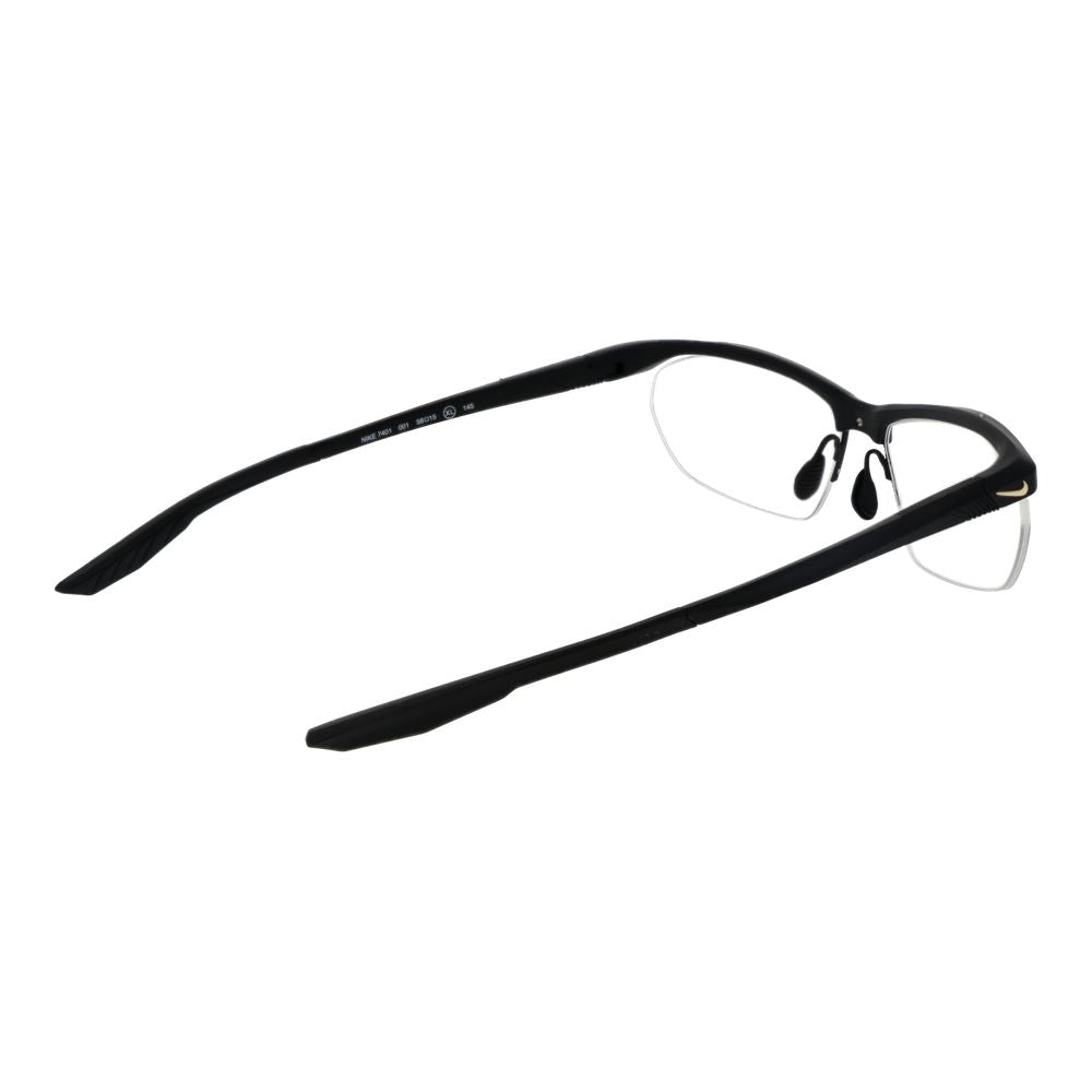 Nike Men's Optical Frames – Black Half-Rim Design, 58mm