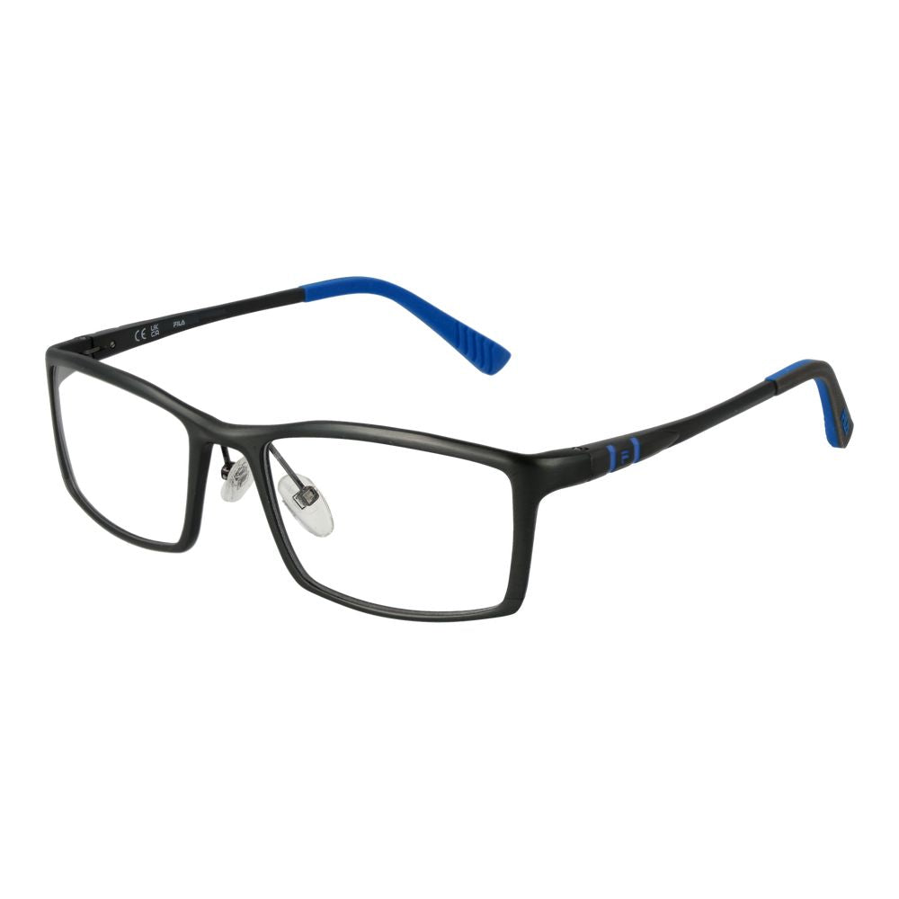 Fila Gray Men’s Optical Frames – Gunmetal Rectangle Full-Rim, 55mm