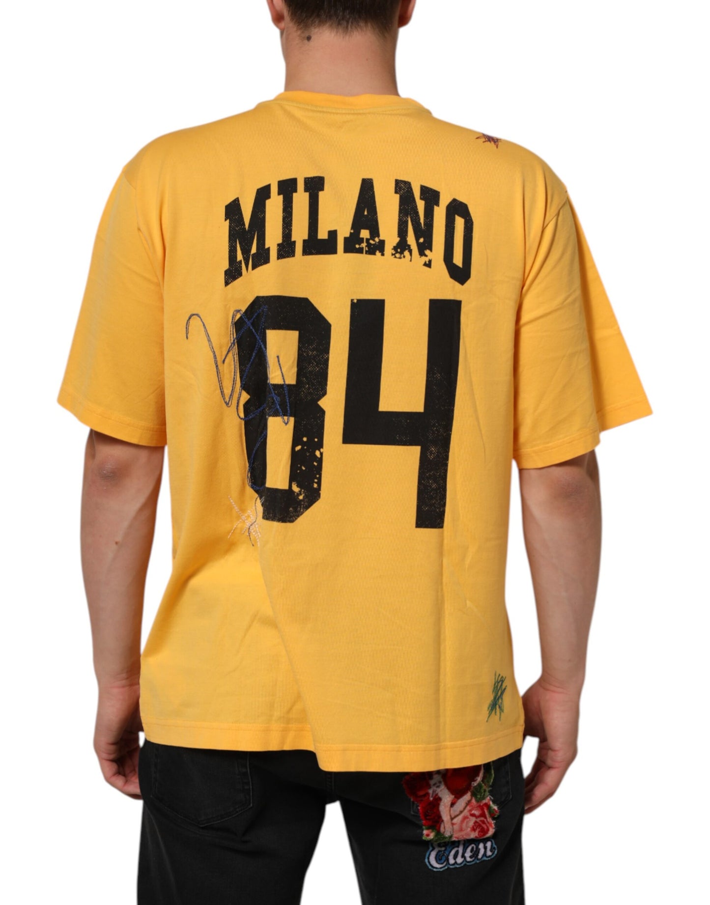Dolce & Gabbana Yellow Secret Garden Floral Cotton Crew Neck T-shirt