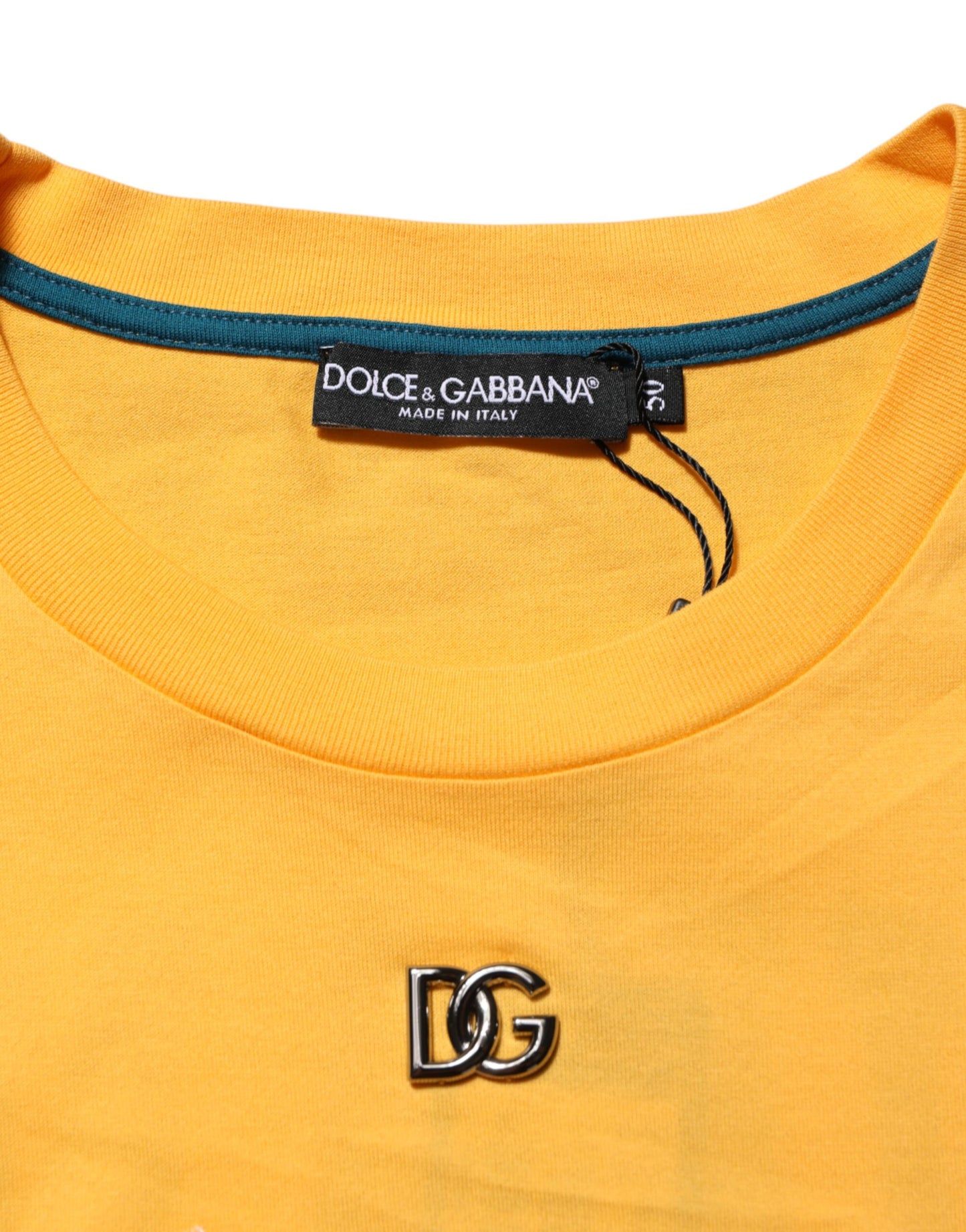 Dolce & Gabbana Yellow Secret Garden Floral Cotton Crew Neck T-shirt