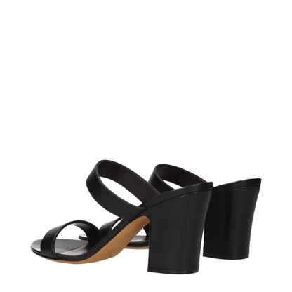 The Row Black Leather Stiletto Heels Sandals