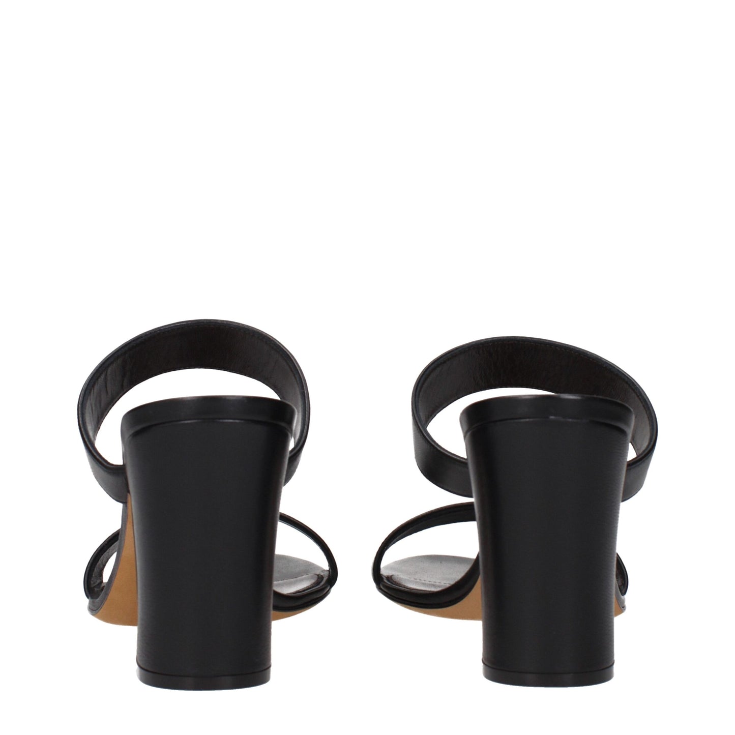 The Row Black Leather Stiletto Heels Sandals