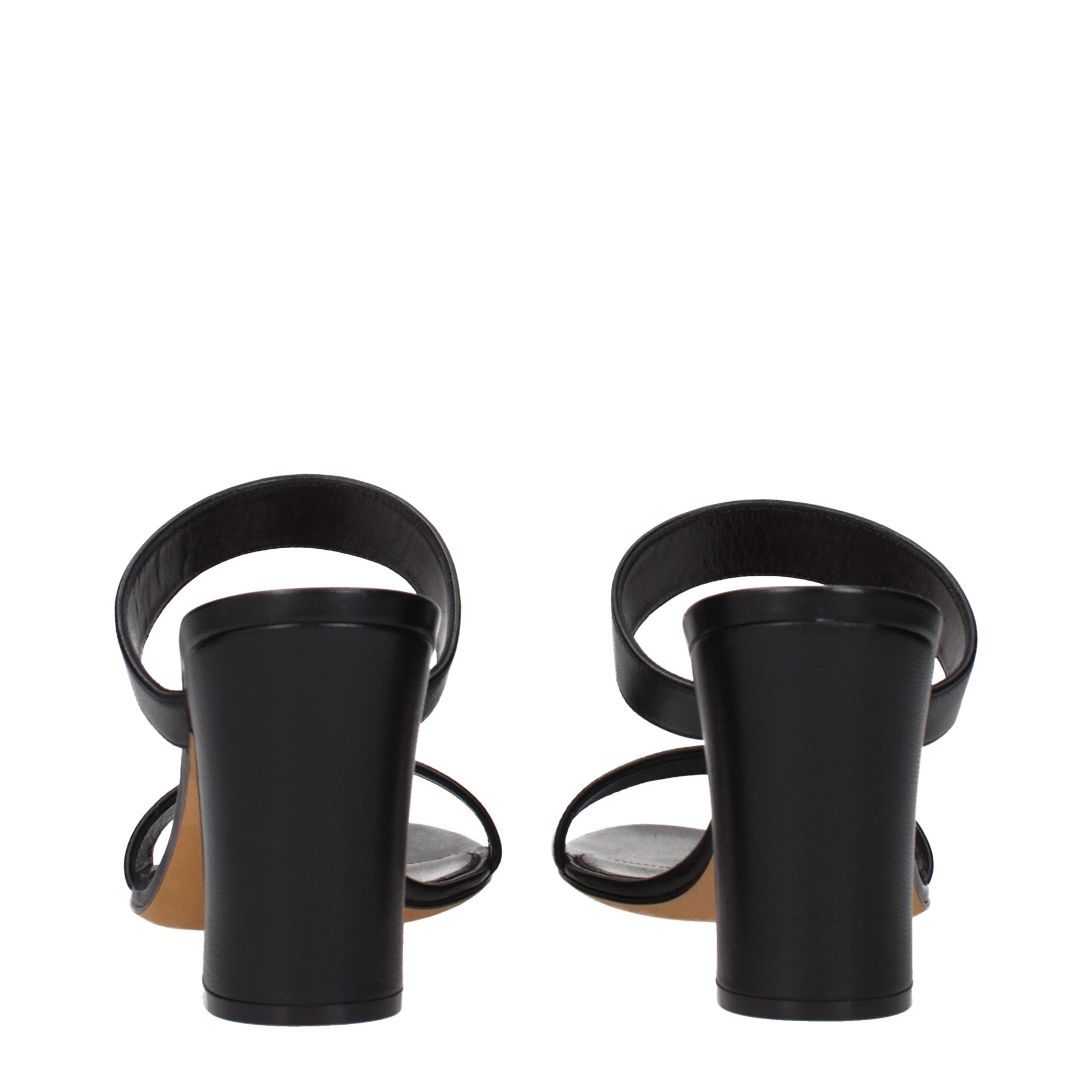 The Row Black Leather Stiletto Heels Sandals