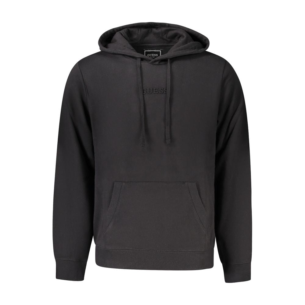 Guess Jeans Black Cotton Sweater - Long Sleeve Hoodie