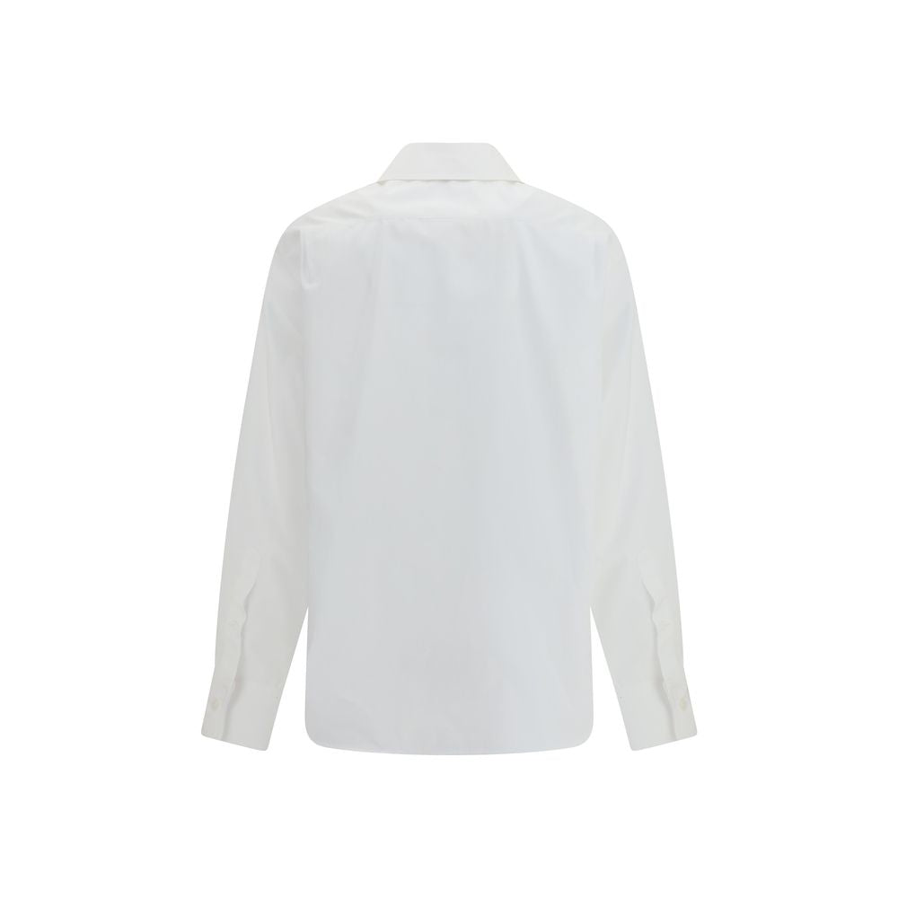 Alexander McQueen White Shirt with Silver Jewelled Collar