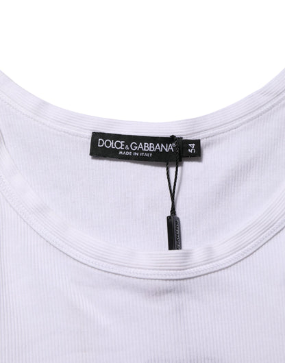 Dolce & Gabbana Men's White Sleeveless Round Neck Tank Top