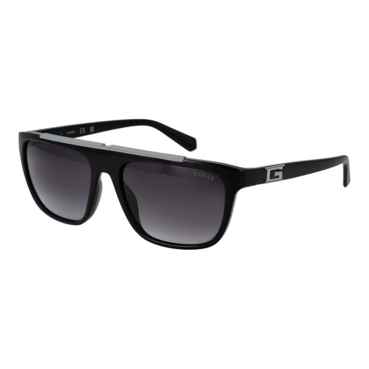 Guess Men’s Sunglasses – Black Rectangle Frame, Grey Gradient Lenses