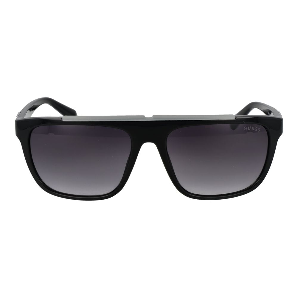 Guess Men’s Sunglasses – Black Rectangle Frame, Grey Gradient Lenses