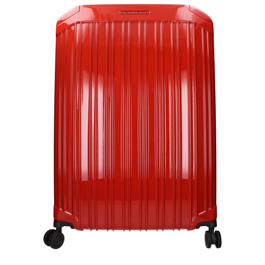 Piquadro Red Polycarbonate Trolley Luggage