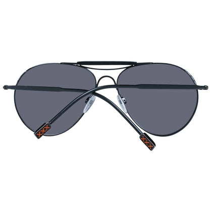 Ermenegildo Zegna Men’s Sunglasses – Black Aviator Frame, Grey Lenses
