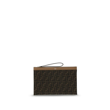 Fendi FF Brown Clutch Bag for Men