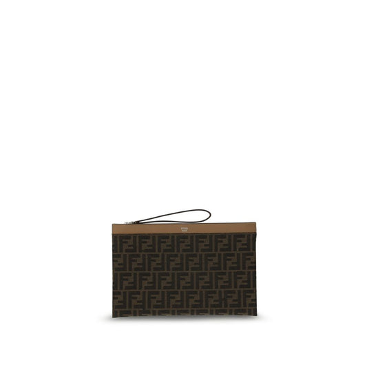 Fendi FF Brown Clutch Bag for Men