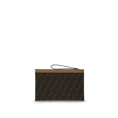 Fendi FF Brown Clutch Bag for Men