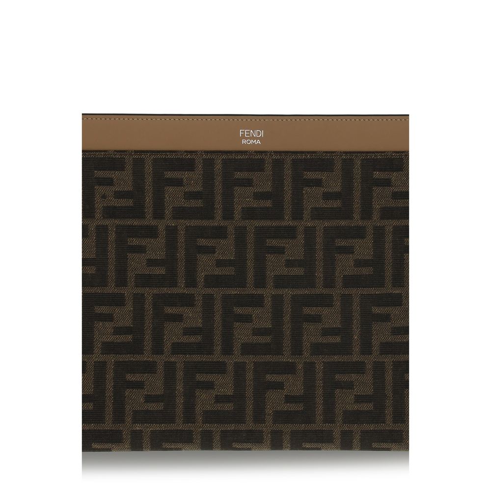 Fendi FF Brown Clutch Bag for Men