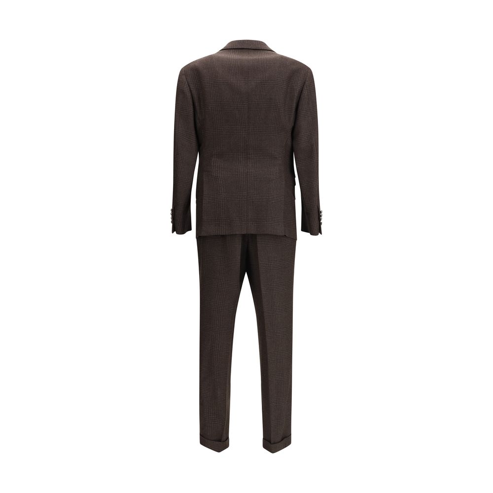 Brunello Cucinelli Brown Prince of Wales Men’s Suit
