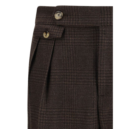 Brunello Cucinelli Brown Prince of Wales Men’s Suit