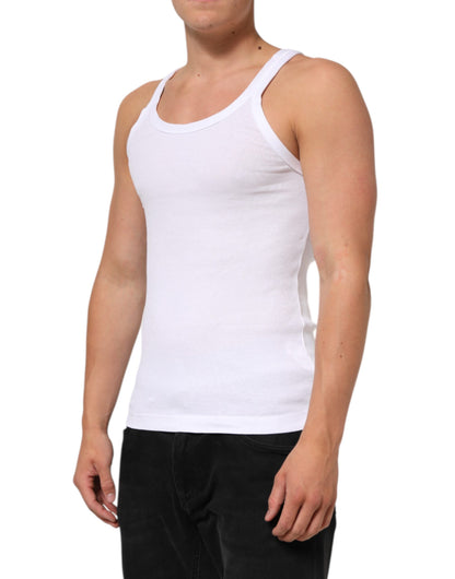 Dolce & Gabbana White Sleeveless Round Neck Tank Top