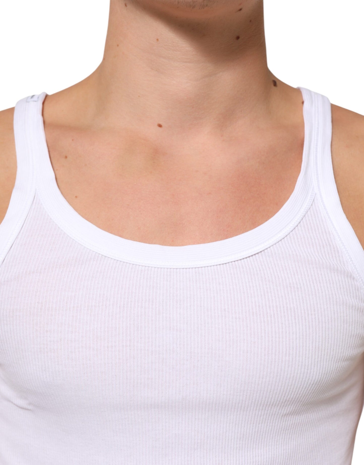 Dolce & Gabbana White Sleeveless Round Neck Tank Top