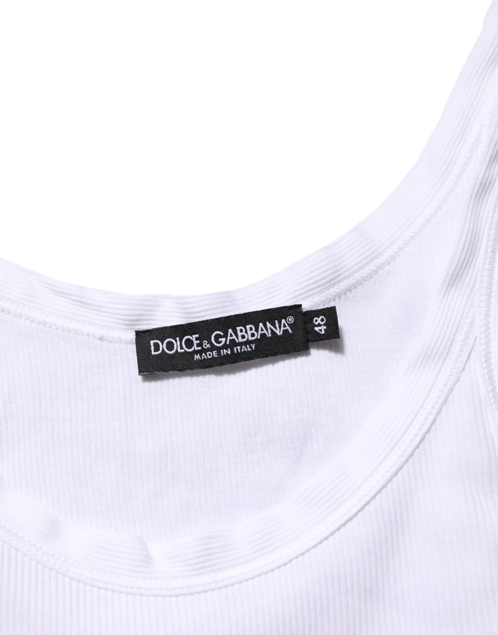 Dolce & Gabbana White Sleeveless Round Neck Tank Top
