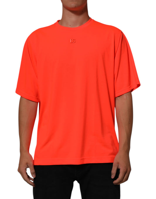 Dolce & Gabbana Neon Orange Crew Neck T-shirt