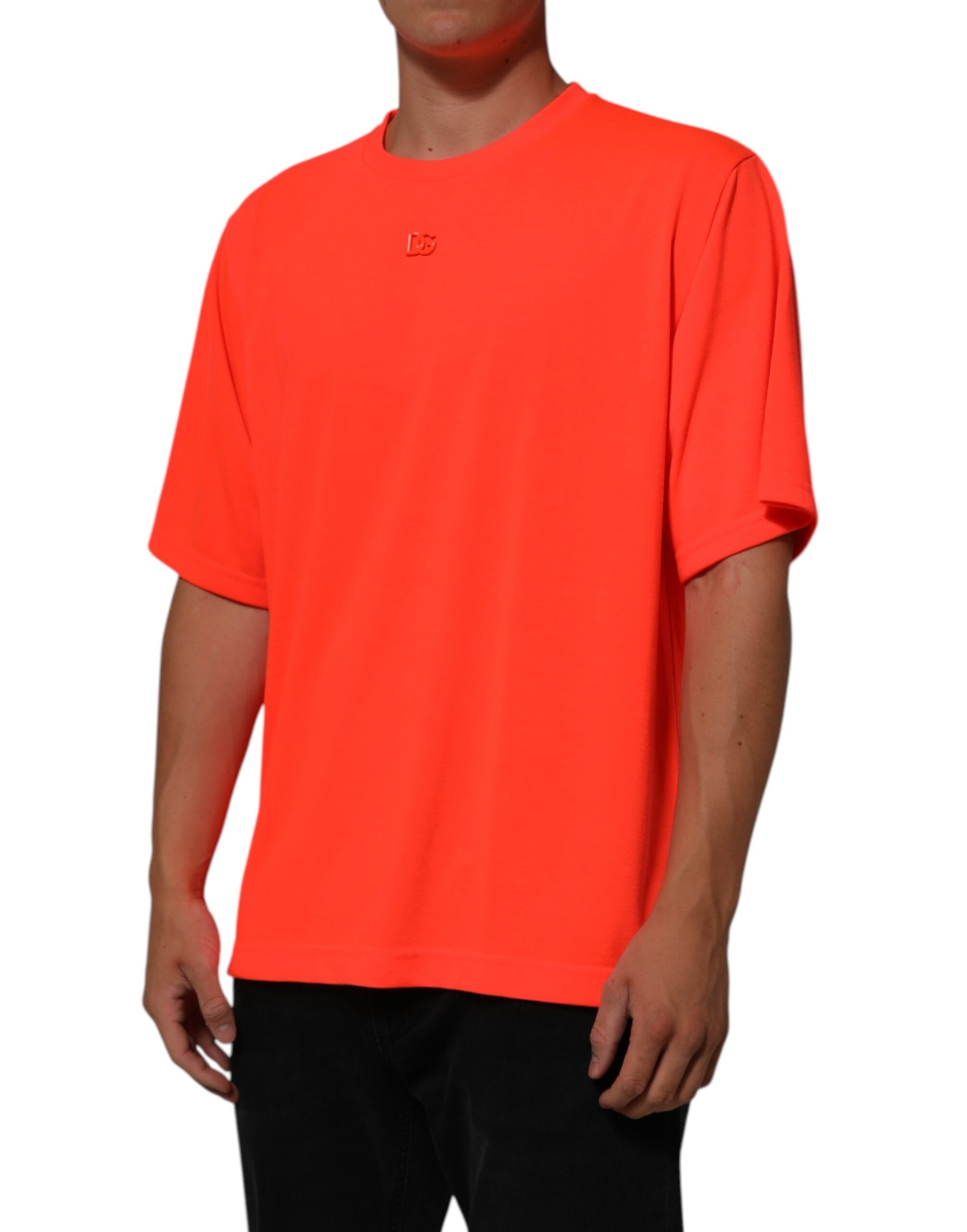 Dolce & Gabbana Neon Orange Crew Neck T-shirt