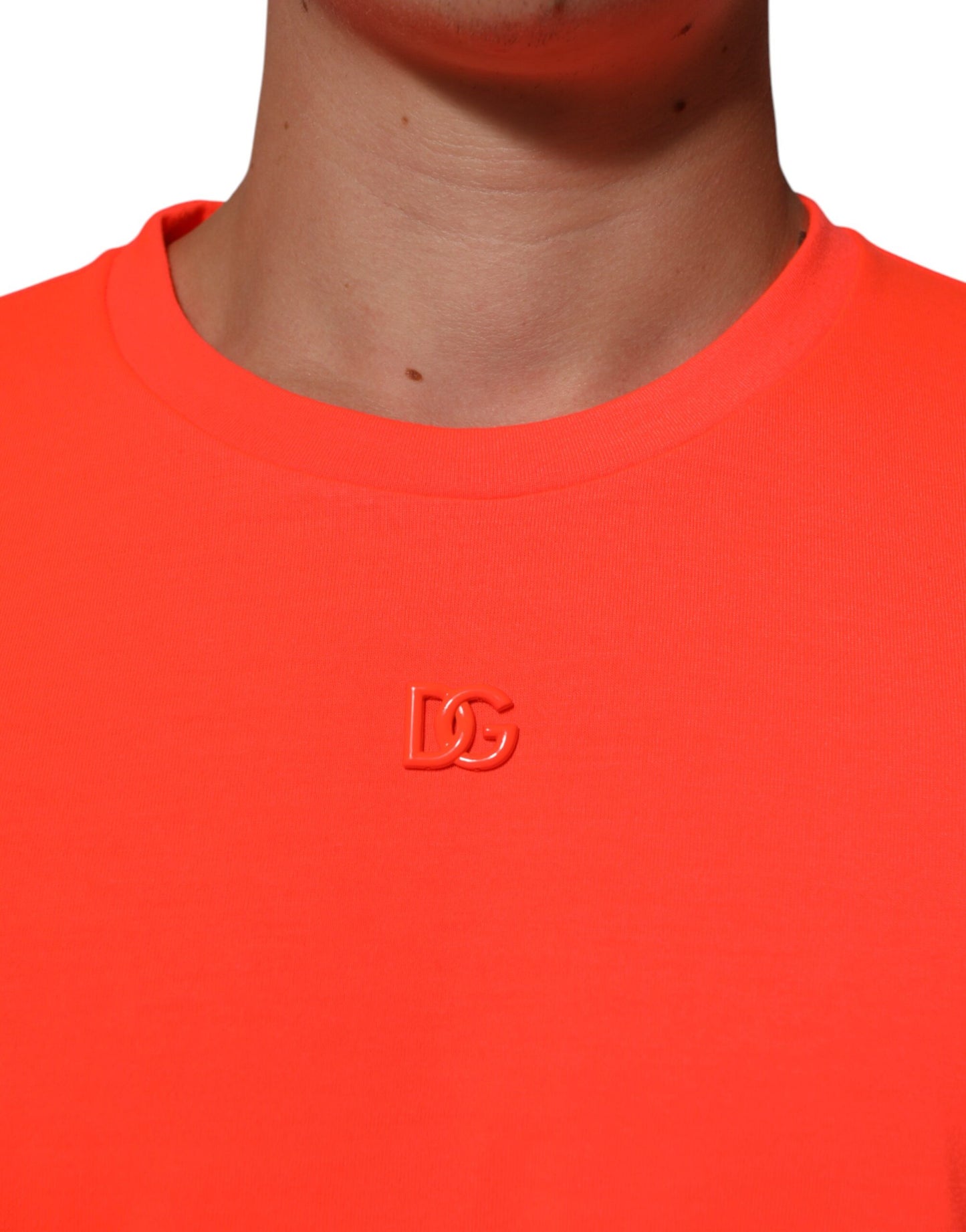 Dolce & Gabbana Neon Orange Crew Neck T-shirt