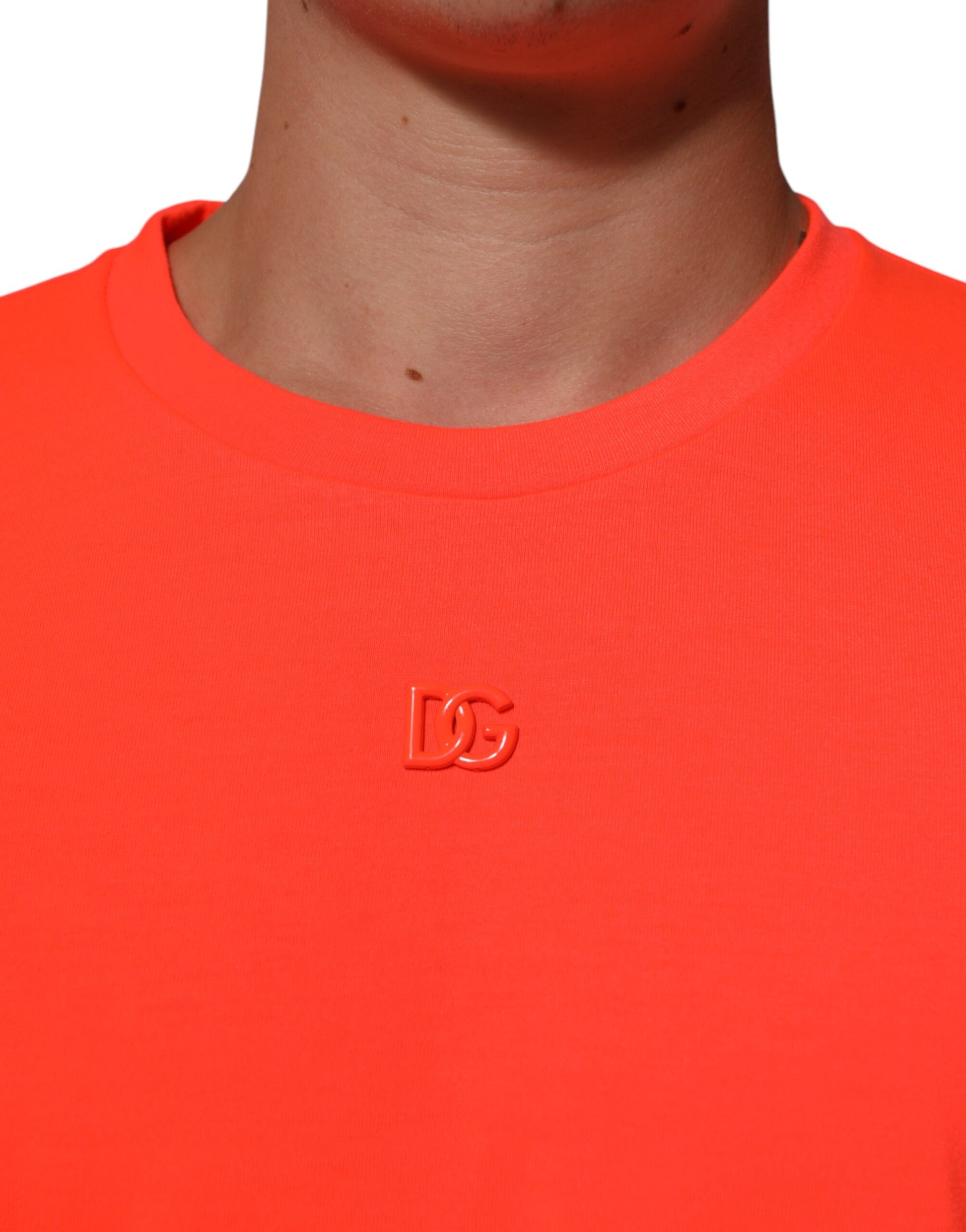 Dolce & Gabbana Neon Orange Crew Neck T-shirt