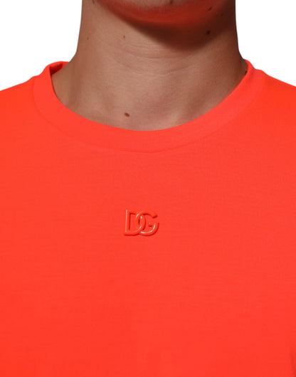 Dolce & Gabbana Neon Orange Crew Neck T-shirt