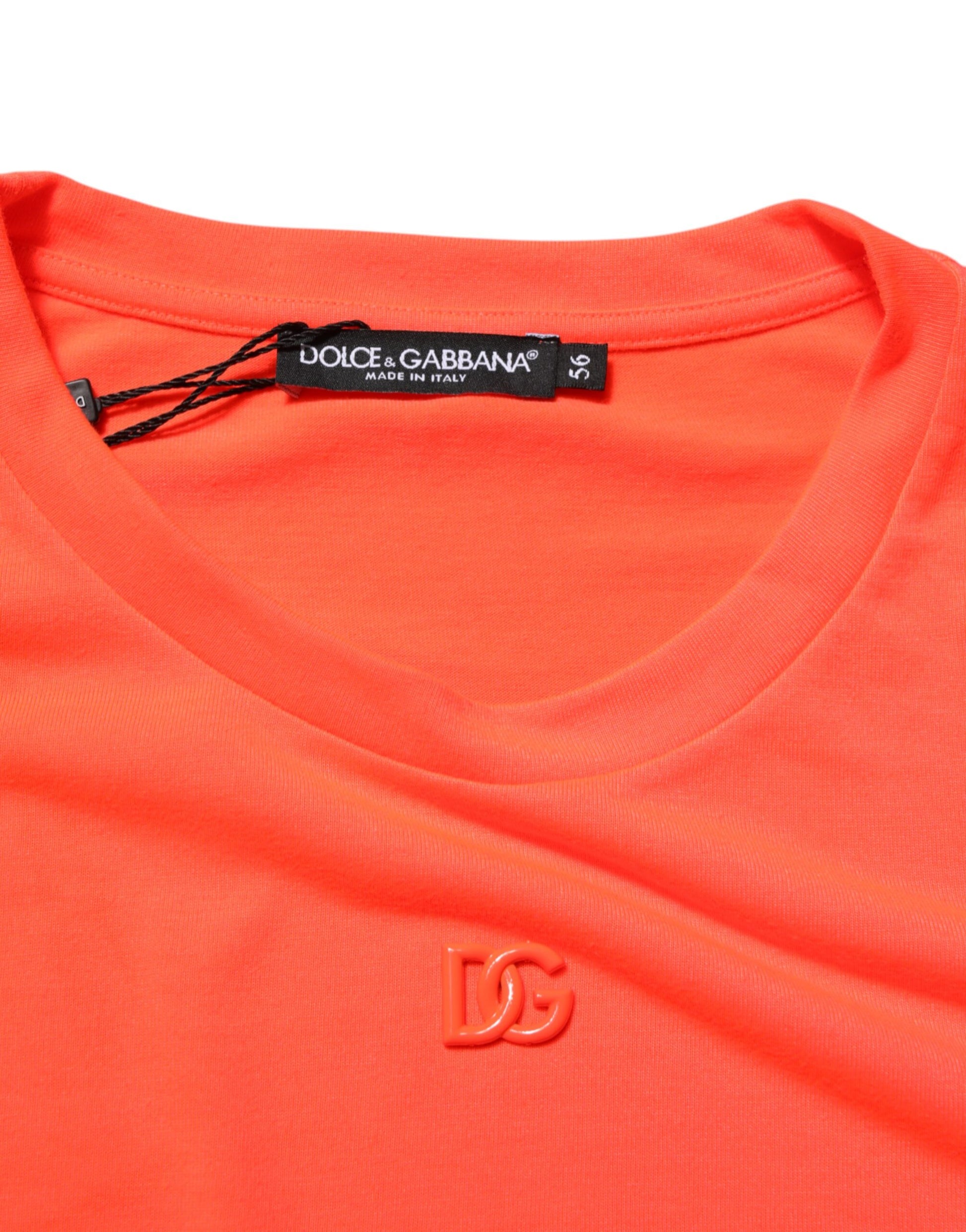 Dolce & Gabbana Neon Orange Crew Neck T-shirt