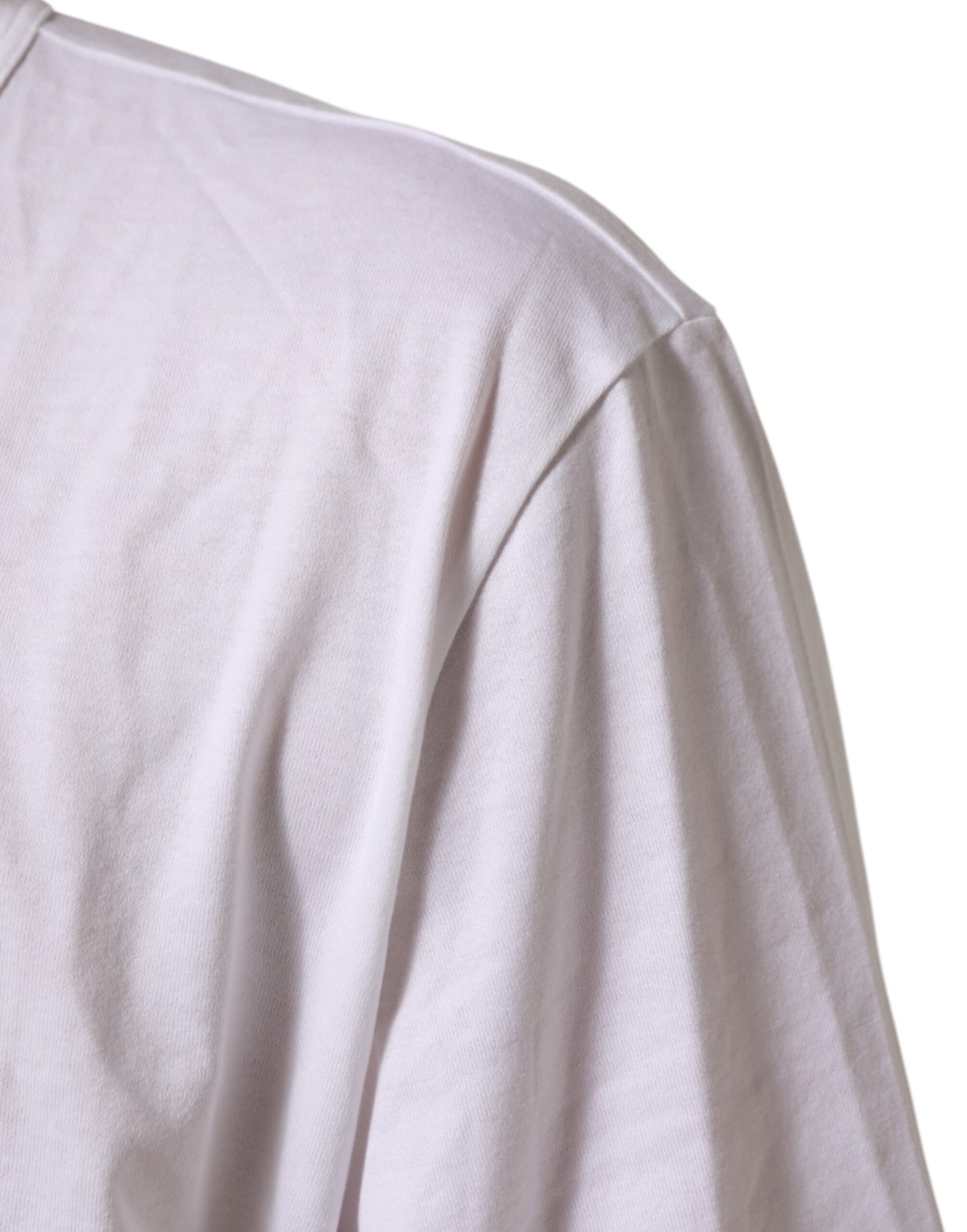 Dolce & Gabbana White Cotton V-Neck Short Sleeves T-shirt