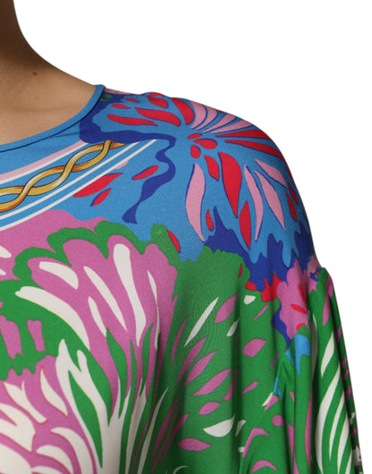 Dolce & Gabbana Multicolor Floral Printed Tunic Blouse Top