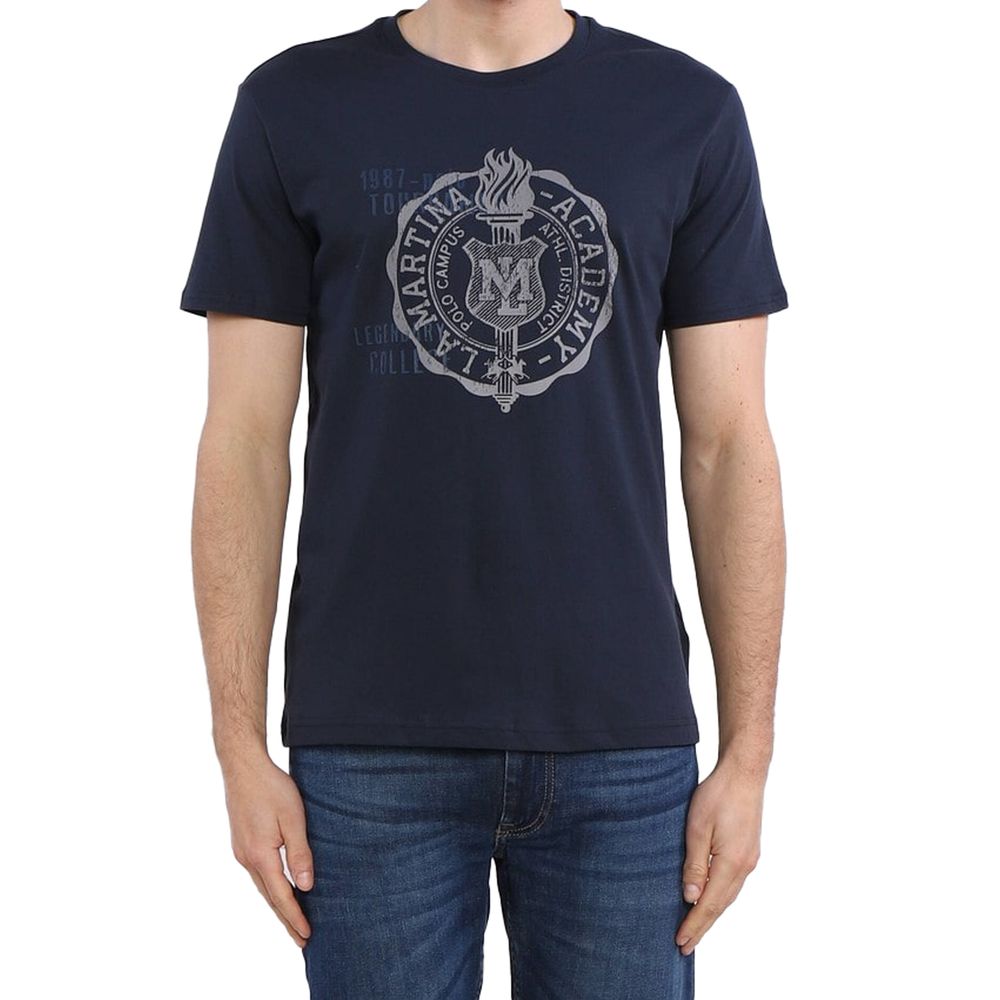 La Martina Blue Cotton T-Shirt - Stylish Comfort