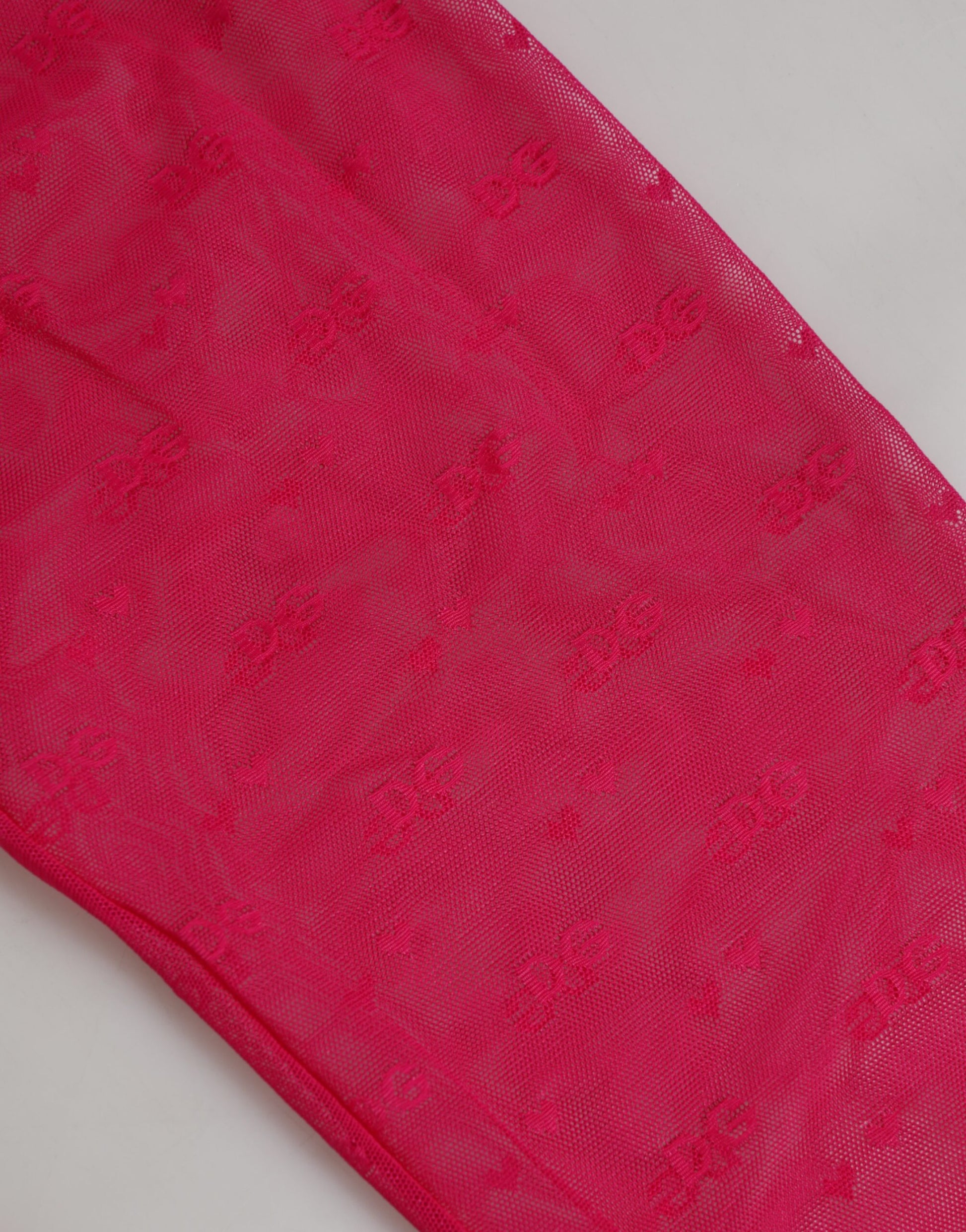 Dolce & Gabbana Fuchsia Nylon Logo Lace Leggings Pants