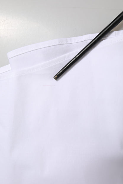 Dolce & Gabbana White Cotton Collared Dress Formal Shirt Top