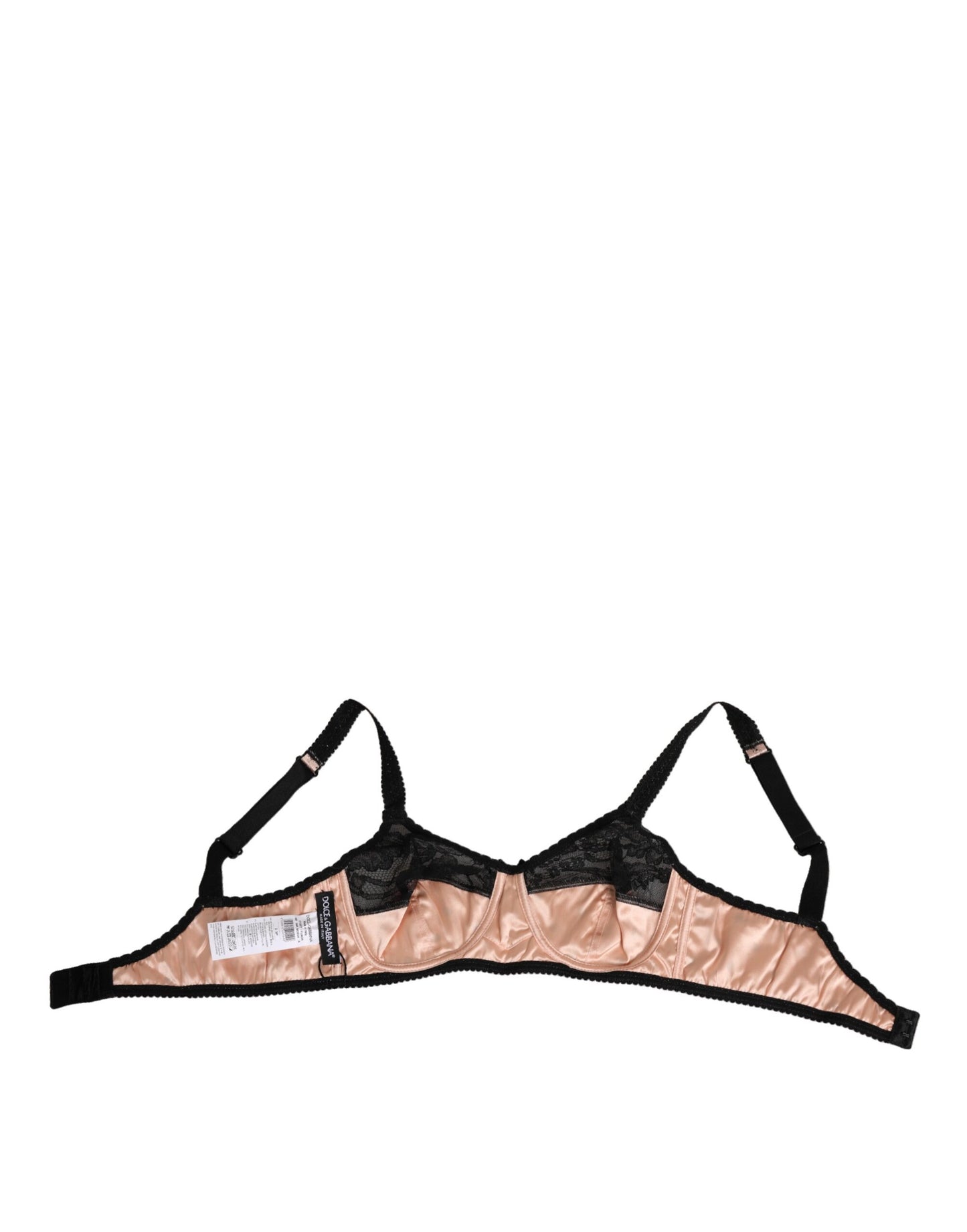 Dolce & Gabbana Beige Silk Heart Print Soft Cup Bra