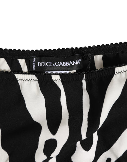 Dolce & Gabbana Black and White Zebra Print Slip Briefs