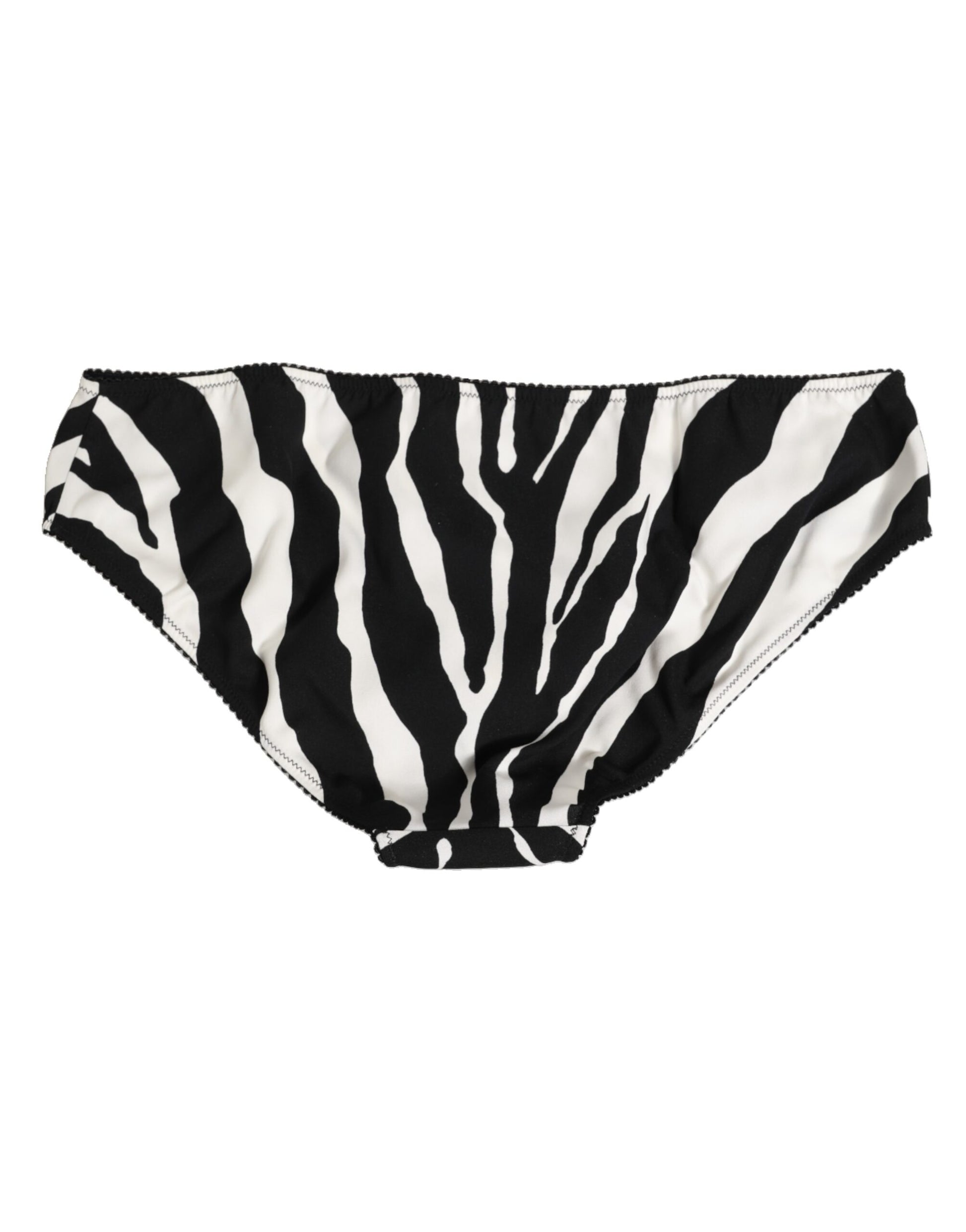 Dolce & Gabbana Black and White Zebra Print Slip Briefs